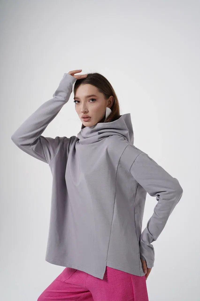 01 Свобода Худи цвет Серый, р OverSize