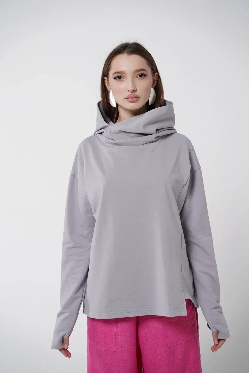 01 Свобода Худи цвет Серый, р OverSize