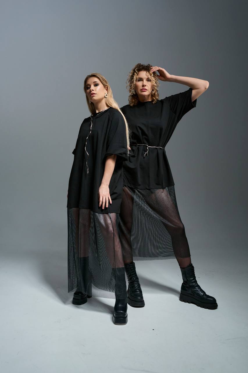 113 Платье Сетка цвет Чёрный, р ONESIZE