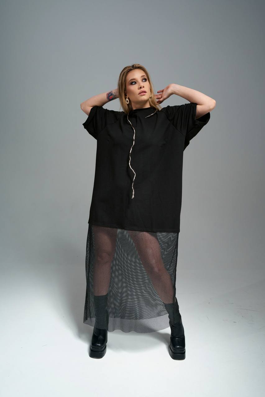 113 Платье Сетка цвет Чёрный, р ONESIZE