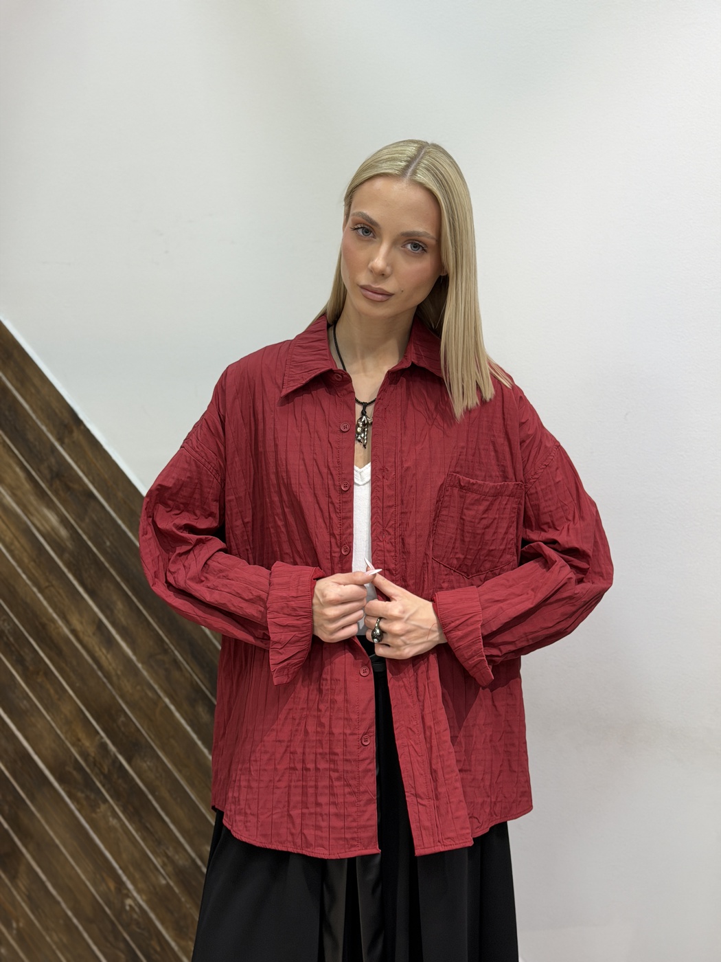 9002 Рубашка цвет Бордовый, р OneSize