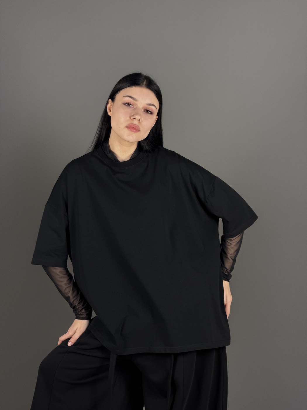 107 Футболка цвет Чёрный, р OneSize
