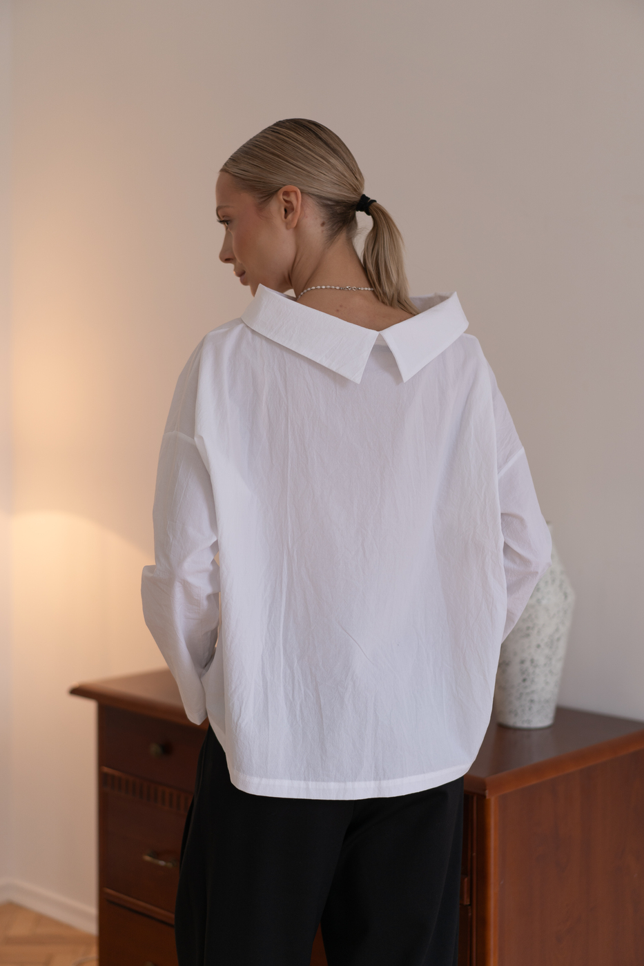 505 Блуза с обратным воротом цвет Белый, р OneSize