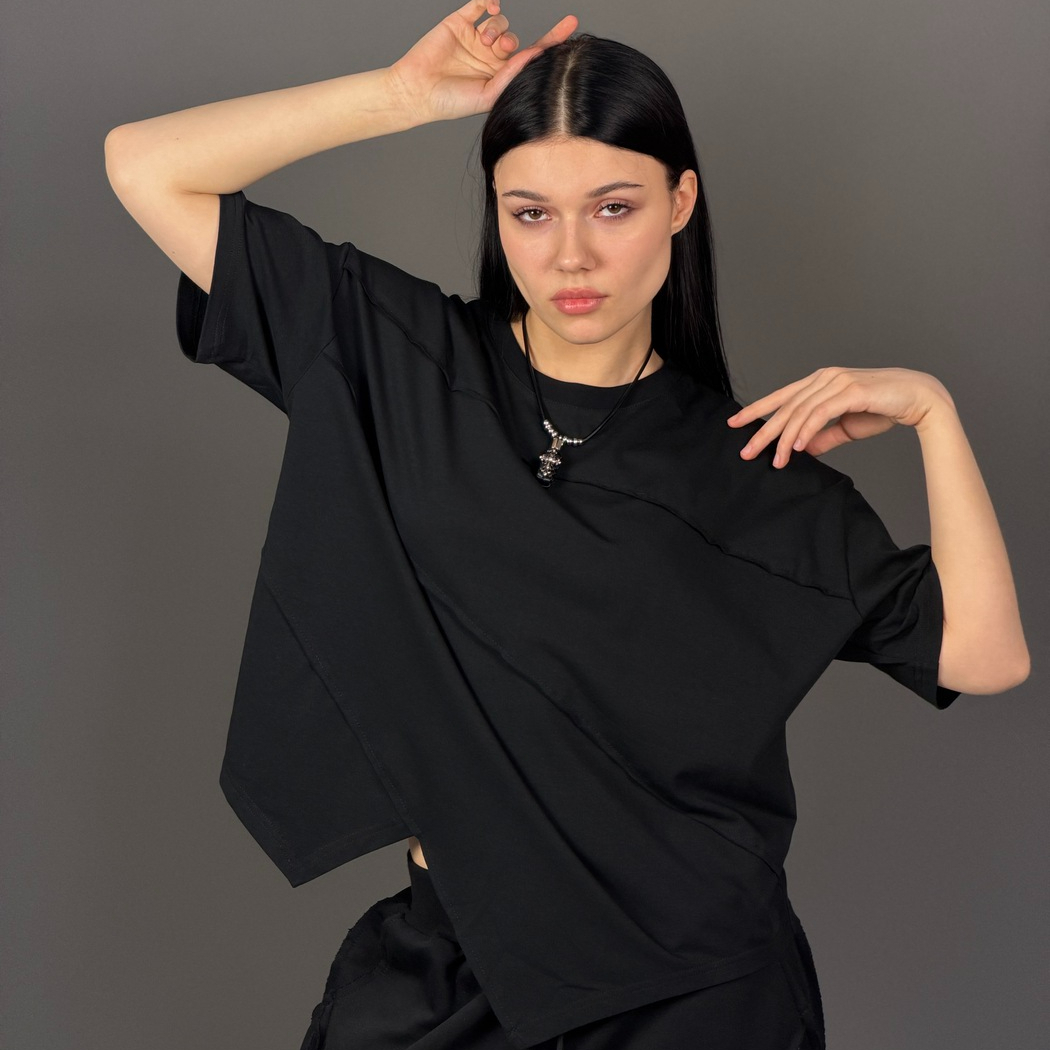 110 Футболка цвет Чёрный, р OneSize