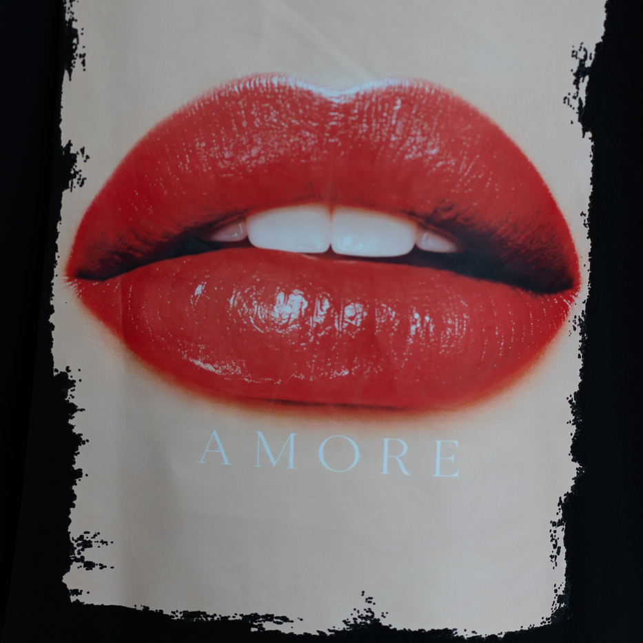 107 Футболка LIPS цвет Черный, р ONESIZE