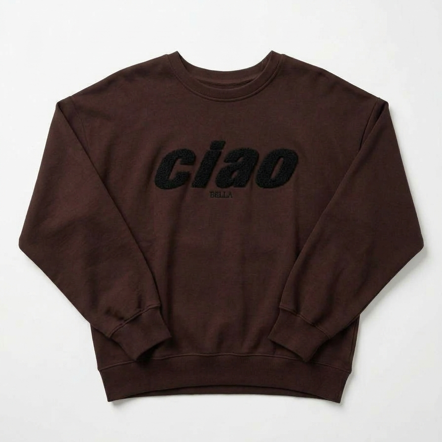 2491 Свитшот ИТАЛИЯ цвет Шоколадный , р ONESIZE
